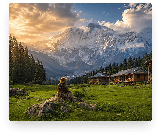 Mountain resort scenery in Pakistan for private city-to-city travel